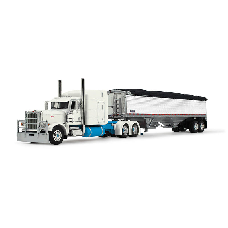 1/64 Peterbilt 389 Semi Truck with Wilson Pacesetter Grain Trailer, Capitola Trucking, DCP by First Gear Dealer Exclusive