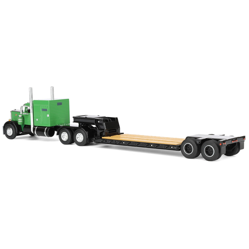 1/64 Peterbilt 351 Semi Truck with Rogers Vintage Lowboy Trailer, Green/Black, DCP by First Gear
