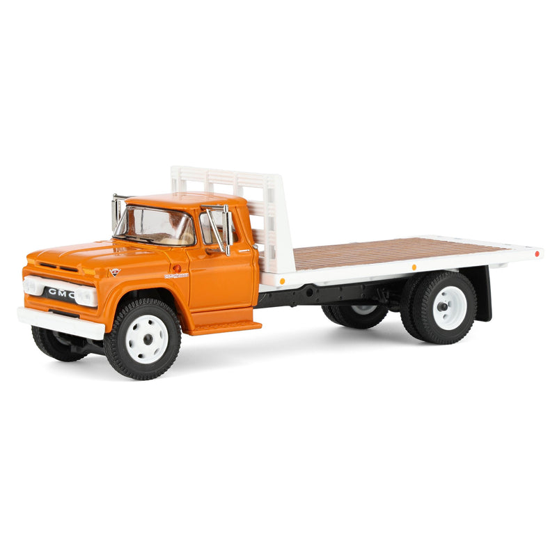1/64 GMC 4000 Flatbed Truck, Omaha Orange & White, DCP by First Gear