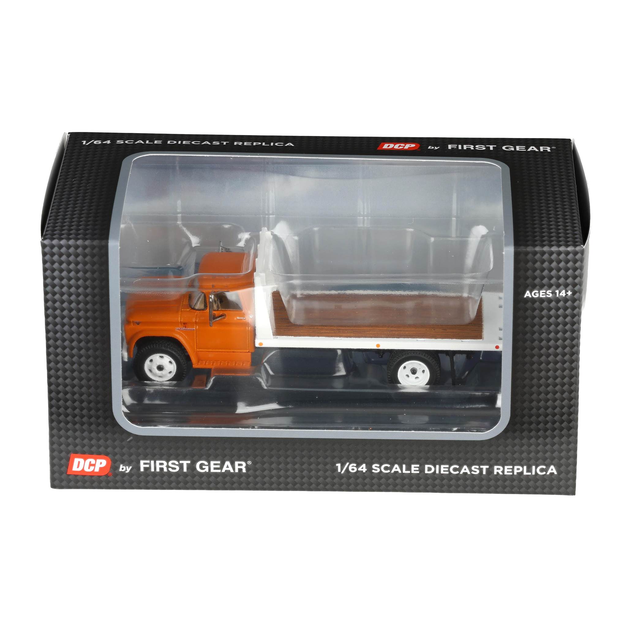 1/64 GMC 4000 Flatbed Truck, Omaha Orange & White, DCP by First
