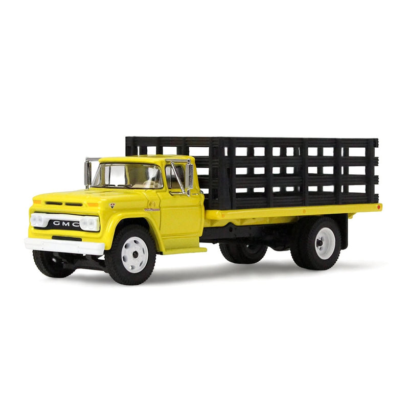 1/64 GMC 4000 Stake Truck, Bright Yellow & Black, DCP by First Gear