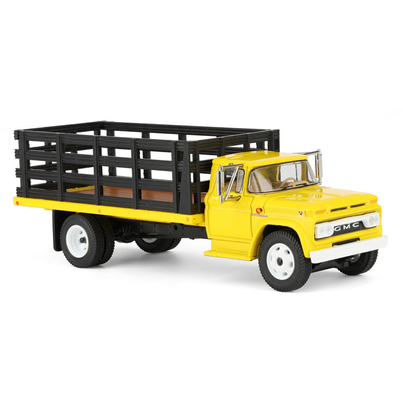 1/64 GMC 4000 Stake Truck, Bright Yellow & Black, DCP by First Gear