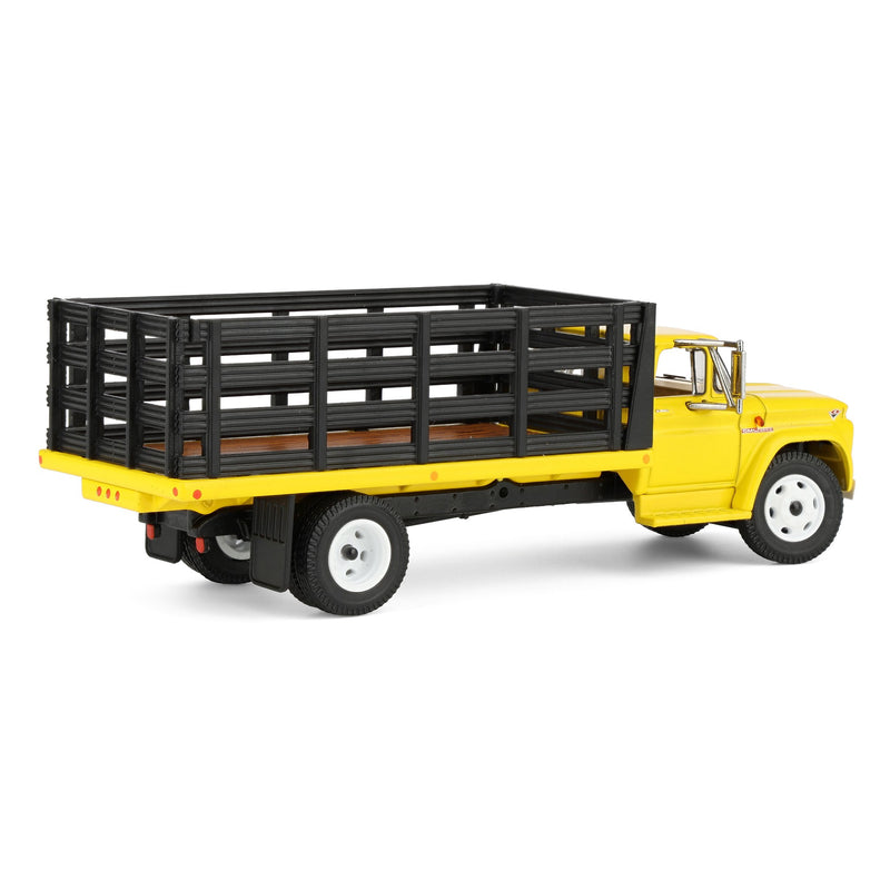 1/64 GMC 4000 Stake Truck, Bright Yellow & Black, DCP by First Gear