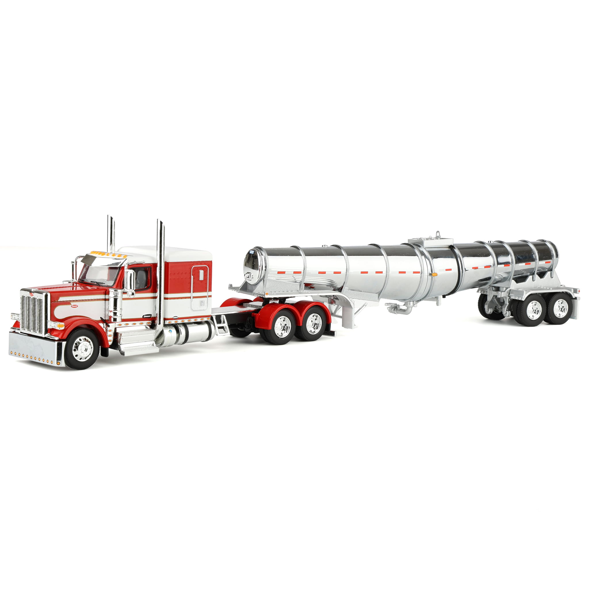 60-2263 DCP 1/64 Red/White Peterbilt 589 Semi Truck with 63in Flat