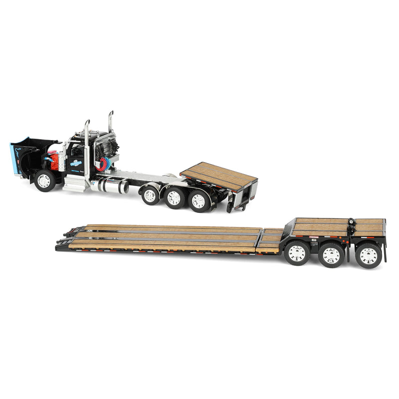 1/64 Peterbilt 589 Semi Truck with Fontaine Renegade LXT40 Lowboy Trailer & Fliptail, Cappello Heavy Transport, DCP by First Gear