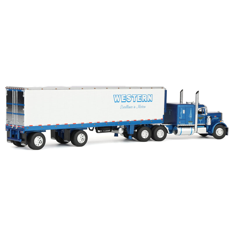 1/64 Peterbilt Model 351 Semi Truck with 40ft Vintage Reefer Trailer, Western Distributing, DCP by First Gear