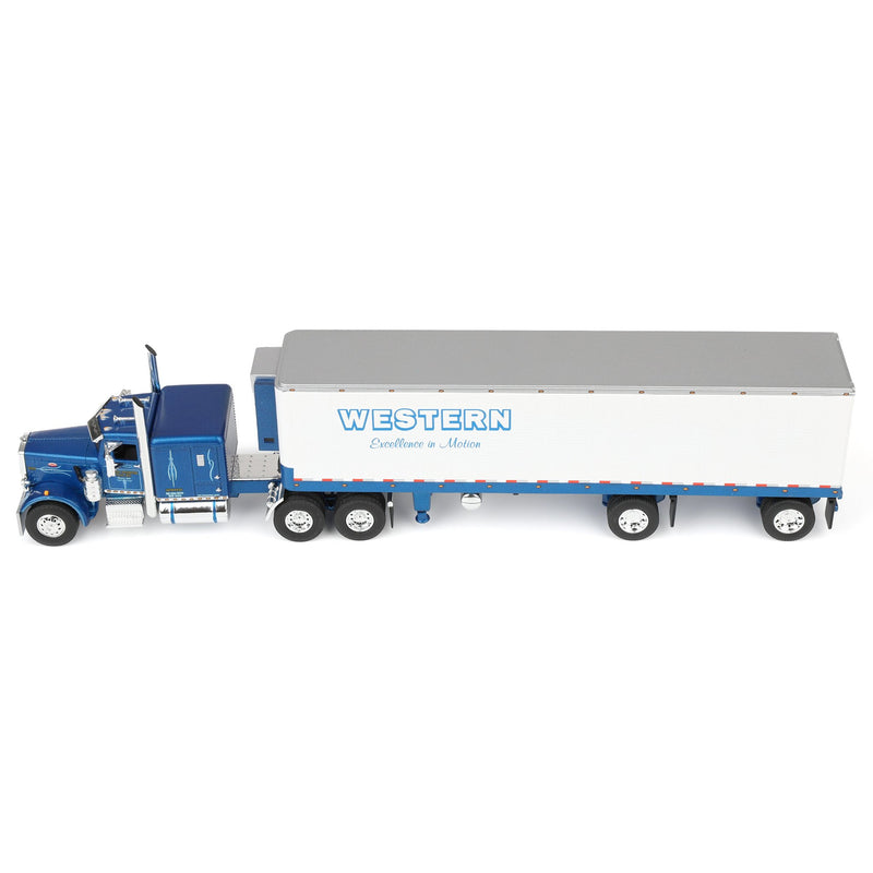 1/64 Peterbilt Model 351 Semi Truck with 40ft Vintage Reefer Trailer, Western Distributing, DCP by First Gear