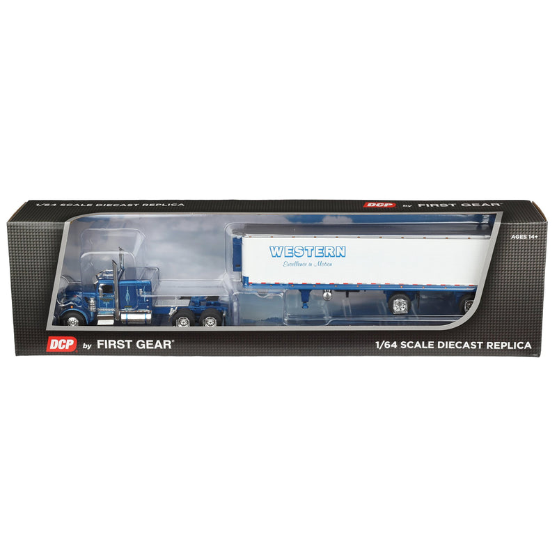 1/64 Peterbilt Model 351 Semi Truck with 40ft Vintage Reefer Trailer, Western Distributing, DCP by First Gear
