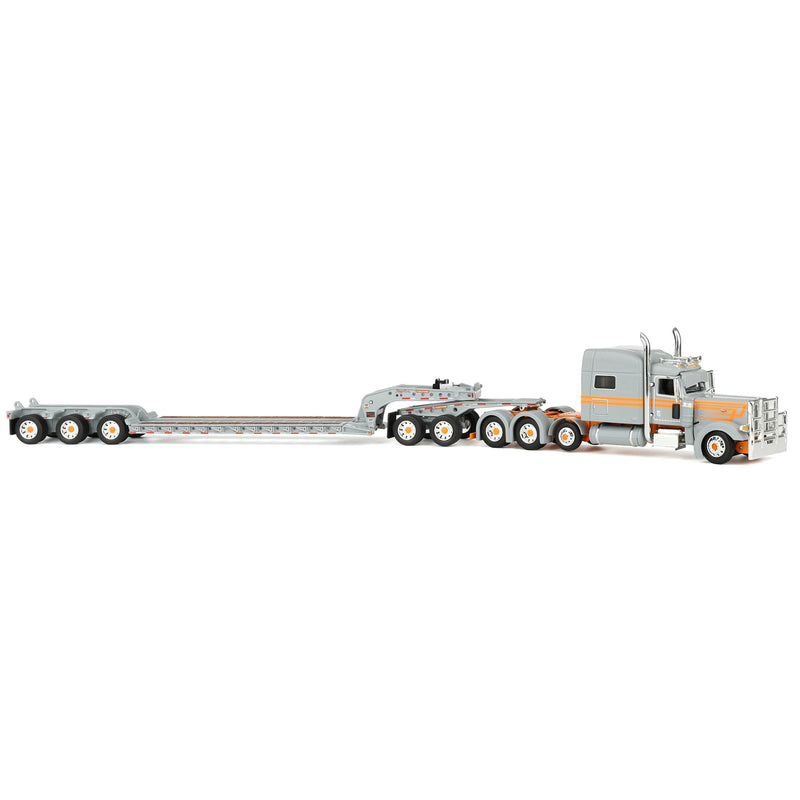 1/64 Peterbilt 389 Semi Truck with Fontaine magnitude Tri-Axle Lowboy Trailer & Jeep, Capitola Trucking, DCP by First Gear Dealer Exclusive