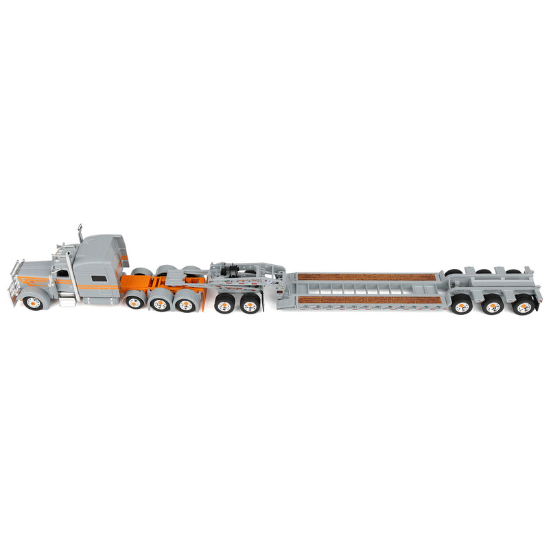 1/64 Peterbilt 389 Semi Truck with Fontaine magnitude Tri-Axle Lowboy Trailer & Jeep, Capitola Trucking, DCP by First Gear Dealer Exclusive