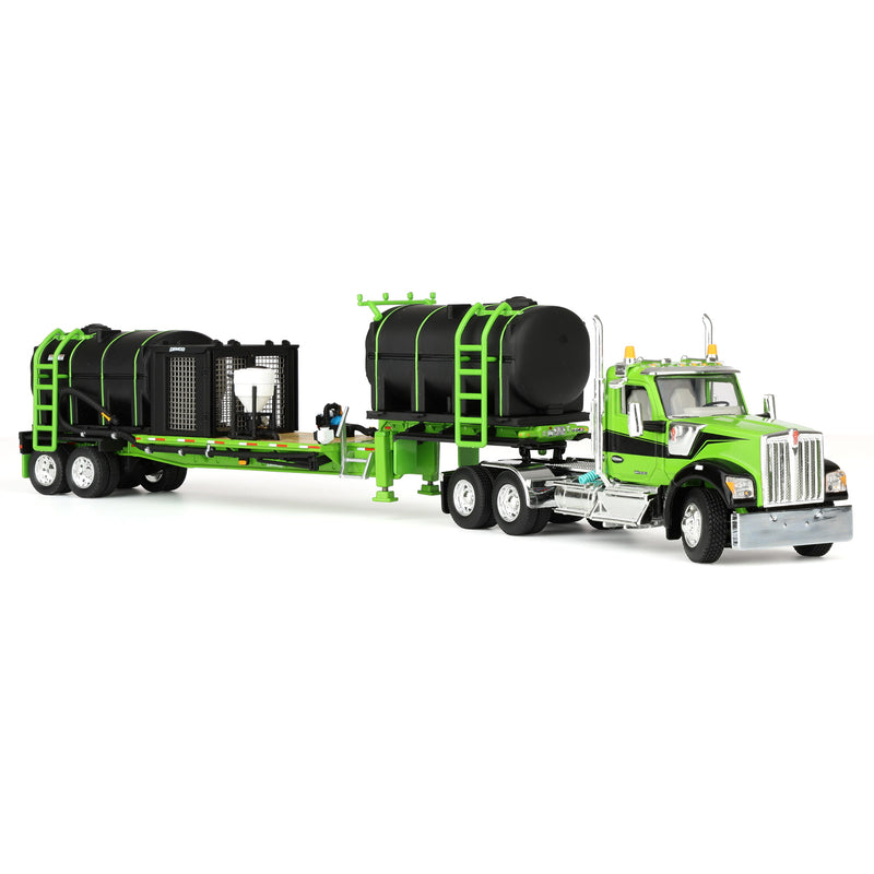 1/64 Kenworth W990 Semi Truck with DEMCO Liquid Fertilizer Tender Trailer, Green/Black, DCP by First Gear
