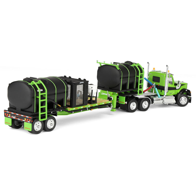 1/64 Kenworth W990 Semi Truck with DEMCO Liquid Fertilizer Tender Trailer, Green/Black, DCP by First Gear