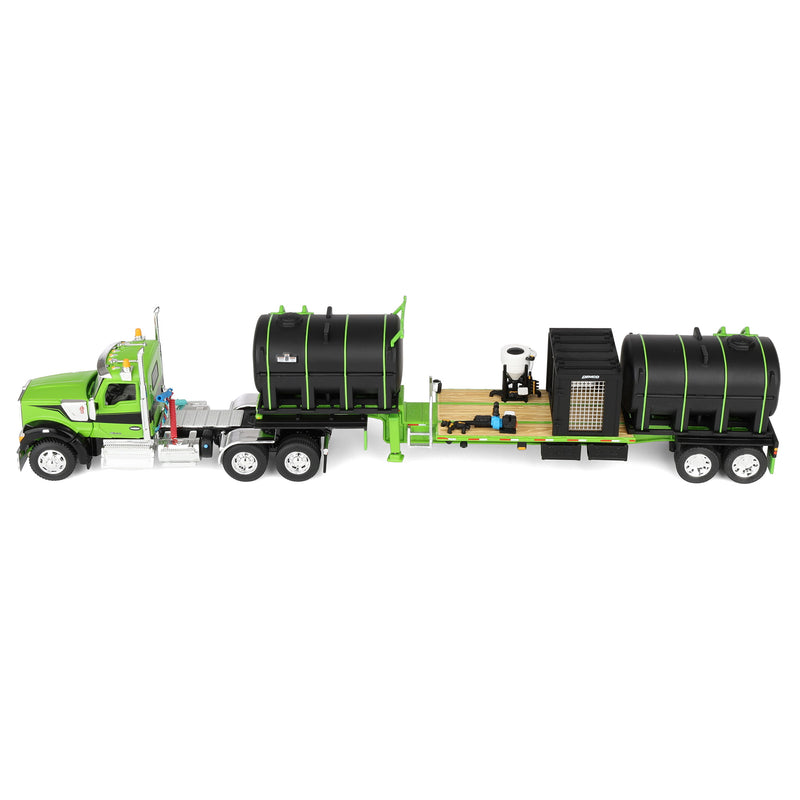 1/64 Kenworth W990 Semi Truck with DEMCO Liquid Fertilizer Tender Trailer, Green/Black, DCP by First Gear