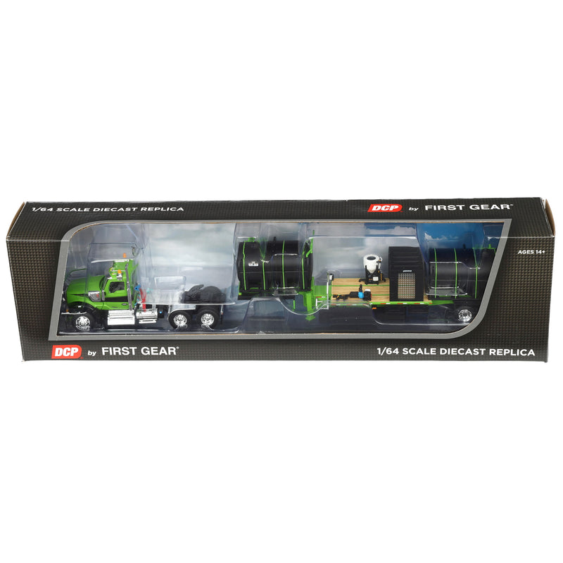 1/64 Kenworth W990 Semi Truck with DEMCO Liquid Fertilizer Tender Trailer, Green/Black, DCP by First Gear