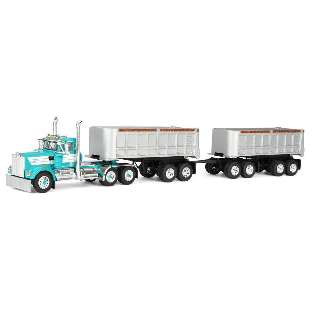 60-2291 DCP 1/64 Kenworth W900A Semi Truck with Dual 22ft End Dump