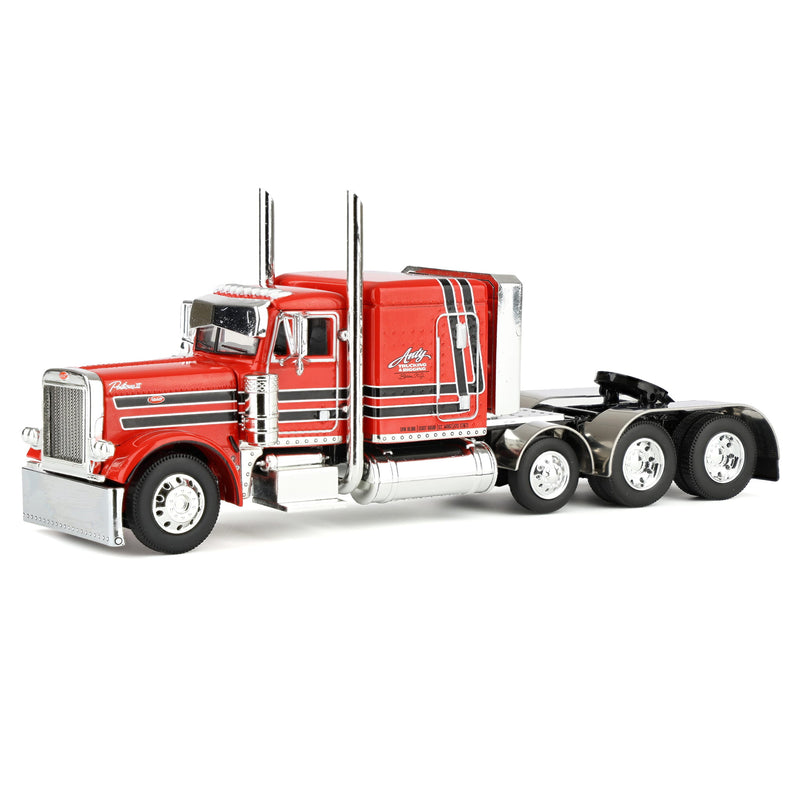 1/64 Peterbilt 379 Semi with Fontaine Magnitude Lowboy Trailer & Fliptail, Anty Trucking & Rigging, DCP by First Gear Dealer Exclusive