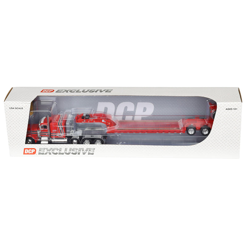 1/64 Peterbilt 379 Semi with Fontaine Magnitude Lowboy Trailer & Fliptail, Anty Trucking & Rigging, DCP by First Gear Dealer Exclusive