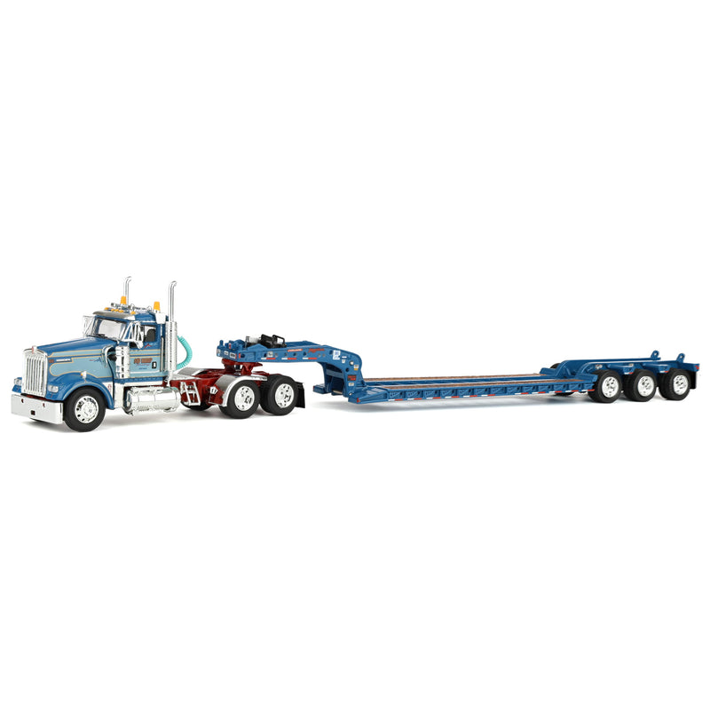 1/64 Kenworth W900L Day Cab Semi Truck with Fontaine Magnitude Lowboy Trailer, Sid Kamp, DCP by First Gear