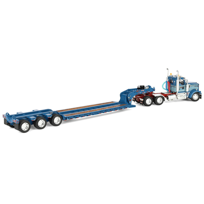 1/64 Kenworth W900L Day Cab Semi Truck with Fontaine Magnitude Lowboy Trailer, Sid Kamp, DCP by First Gear