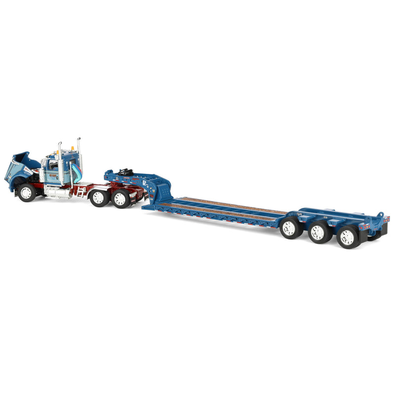 1/64 Kenworth W900L Day Cab Semi Truck with Fontaine Magnitude Lowboy Trailer, Sid Kamp, DCP by First Gear