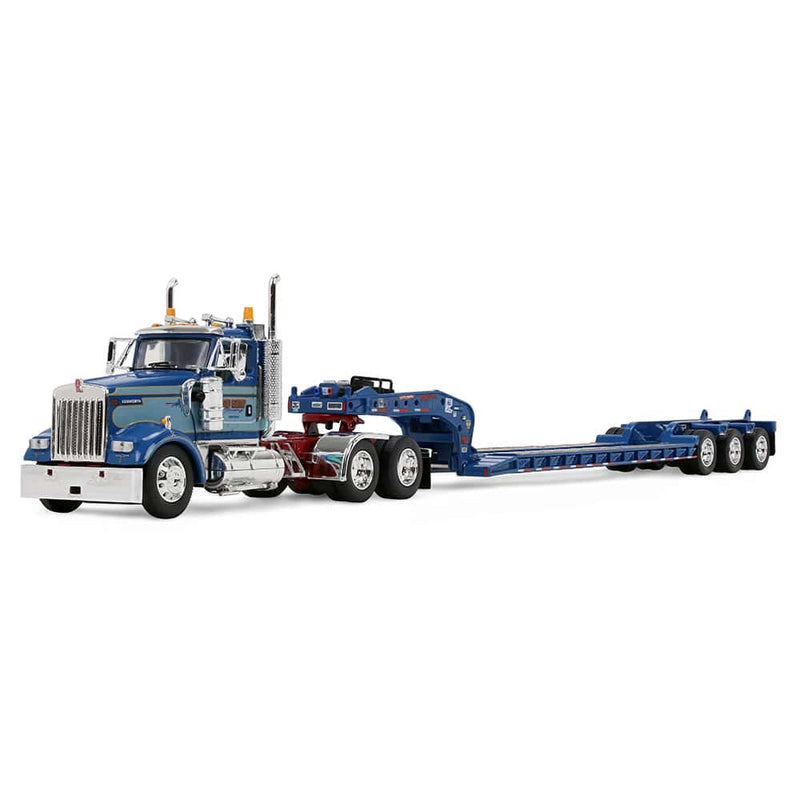 1/64 Kenworth W900L Day Cab Semi Truck with Fontaine Magnitude Lowboy Trailer, Sid Kamp, DCP by First Gear