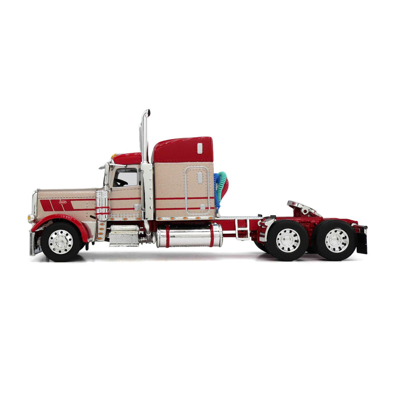 1/64 Peterbilt 389 Semi Truck with Mississippi LP Propane Tanker, Mocha Pearl & Heil Red, DCP by First Gear