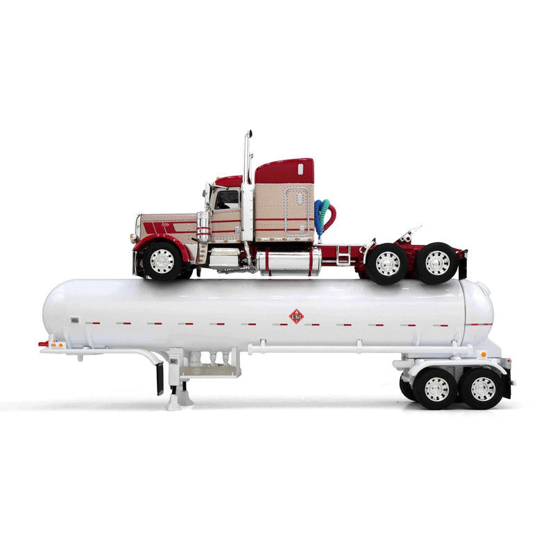 1/64 Peterbilt 389 Semi Truck with Mississippi LP Propane Tanker, Mocha Pearl & Heil Red, DCP by First Gear