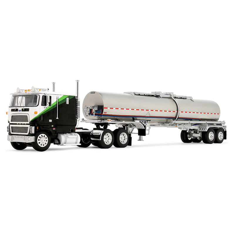 1/64 Ford CLT-9000 Semi Truck with Brenner Chemical Grade Tank Trailer, Black, Green & Chrome, DCP by First Gear