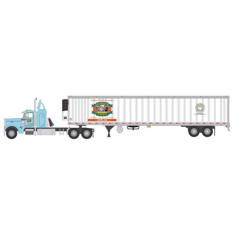 1/64 Peterbilt 379 Semi with Thermo King Trailer, Sauder's Eggs Vintage Era, Outback Toys Exclusive PA Producers Series #1, DCP by First Gear