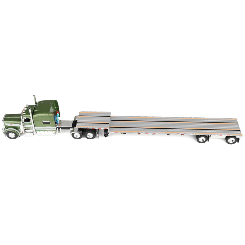 1/64 Peterbilt 389 Semi Truck with Transcraft Step Deck Trailer, Zimmerman Transport LLC, DCP by First Gear