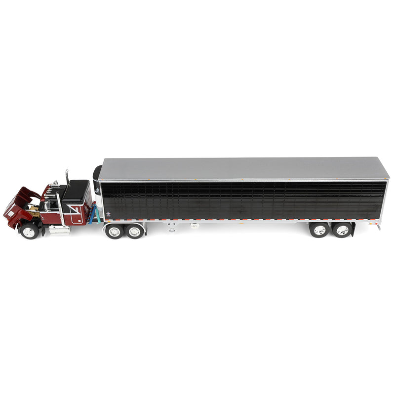 1/64 Ford LTL 9000 Semi Truck with 48in Flat Top Sleeper & 53ft Utility Reefer Trailer, Volcano Red, DCP by First Gear