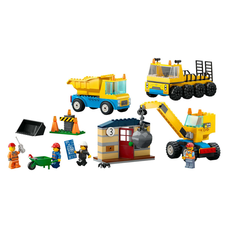 LEGO® City Construction Trucks & Wrecking Ball Crane, 235 Pieces