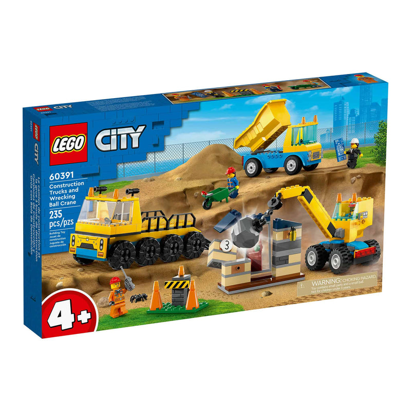 LEGO® City Construction Trucks & Wrecking Ball Crane, 235 Pieces