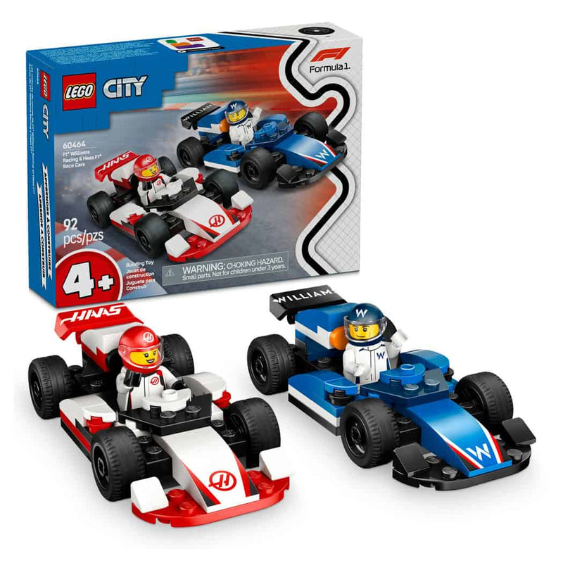 LEGO® City F1® Williams Racing & Haas F1® Race Cars, 92 Pieces
