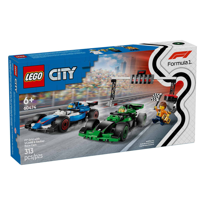 LEGO® City F1 Grid Set with VCARB & Sauber Racecars, 313 Pieces