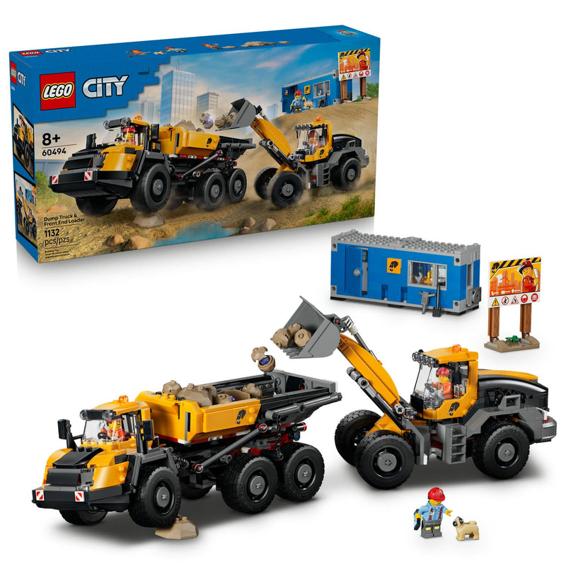 LEGO® City Dump Truck & Front End Loader Construction Building Set, 1132 Pieces
