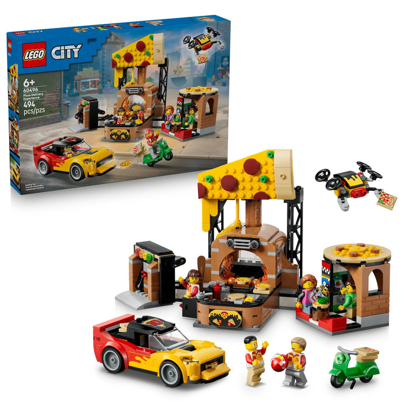 LEGO® City Pizza Delivery Experience with Vehicles Building Set, 494 Pieces