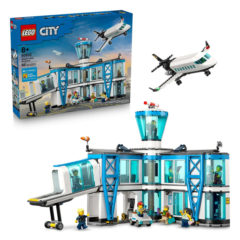 LEGO® City Airport with Airplane, Terminal, & 9 Minifigures, 887 Pieces
