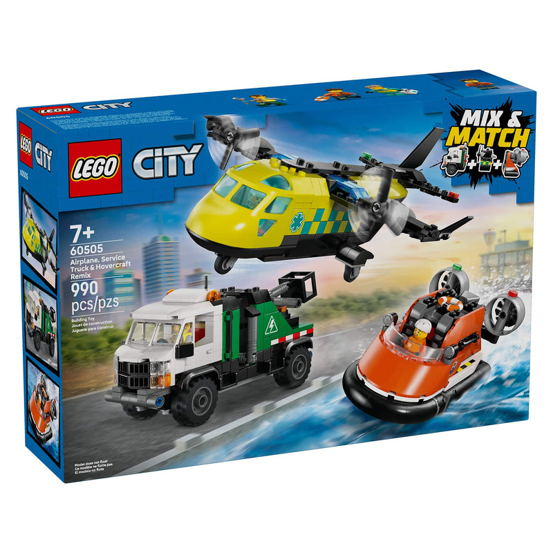 LEGO® City Airplane, Service Truck & Hovercraft Remix Building Set, 990 Pieces