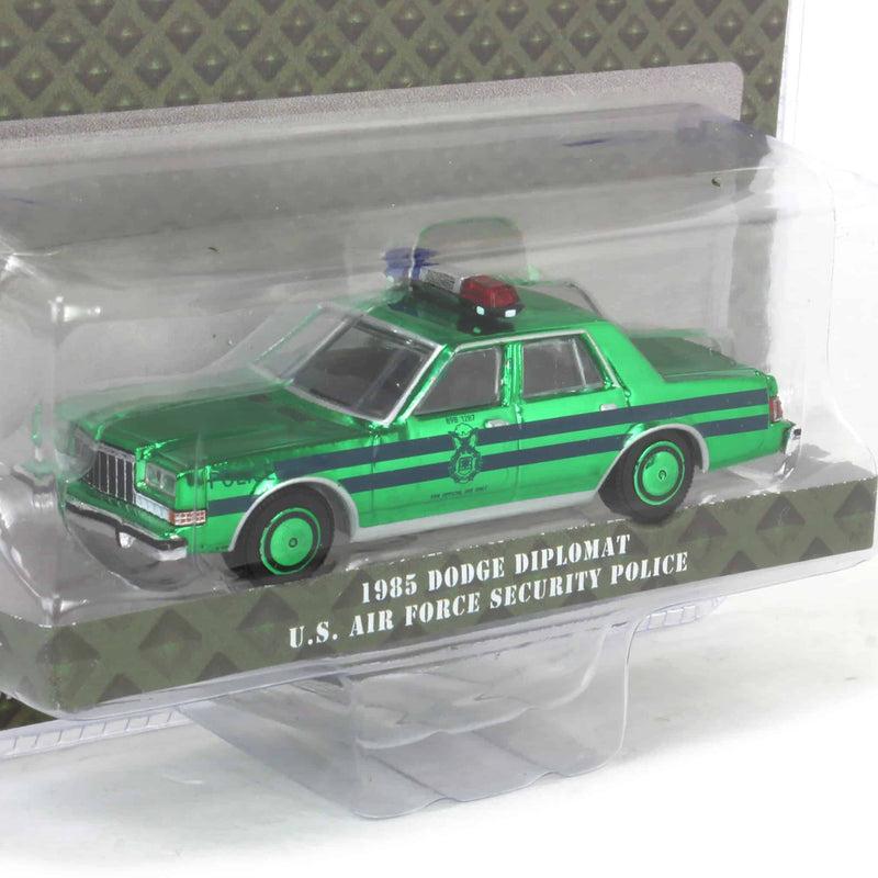 Green Chrome Machine ~ 1/64 1985 Dodge Diplomat, U.S. Air Force Security Police, Battalion 64 Series 5