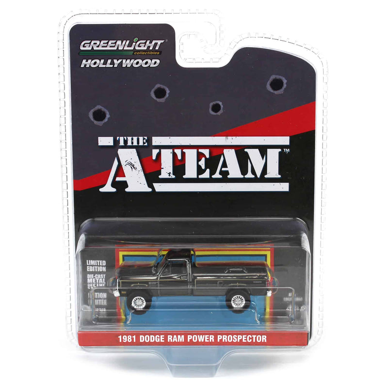 Black Chrome Machine Chase ~ 1/64 1981 Dodge Power Ram Prospector, The A-Team, Hollywood Series 43