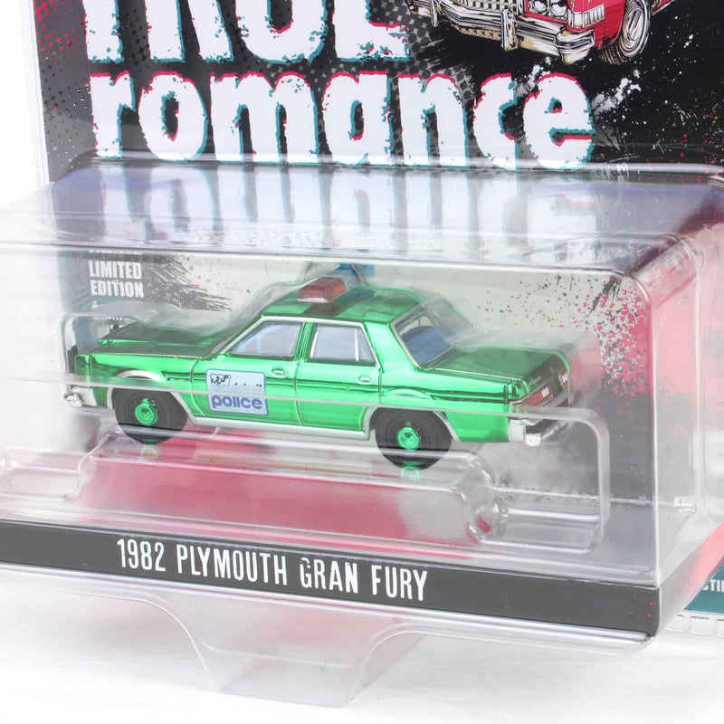 Green Chrome Machine Chase ~ 1/64 1982 Plymouth Gran Fury, True Romance, Hollywood Series 43