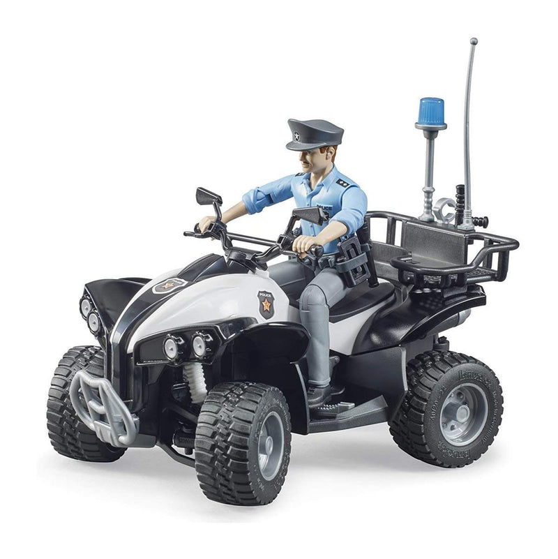 (B&D) 1/16 Police Quad with Light Skin Policeman and Accessories by Bruder - Damaged Box
