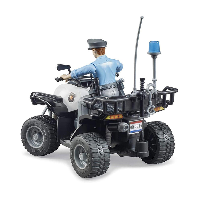 (B&D) 1/16 Police Quad with Light Skin Policeman and Accessories by Bruder - Damaged Box