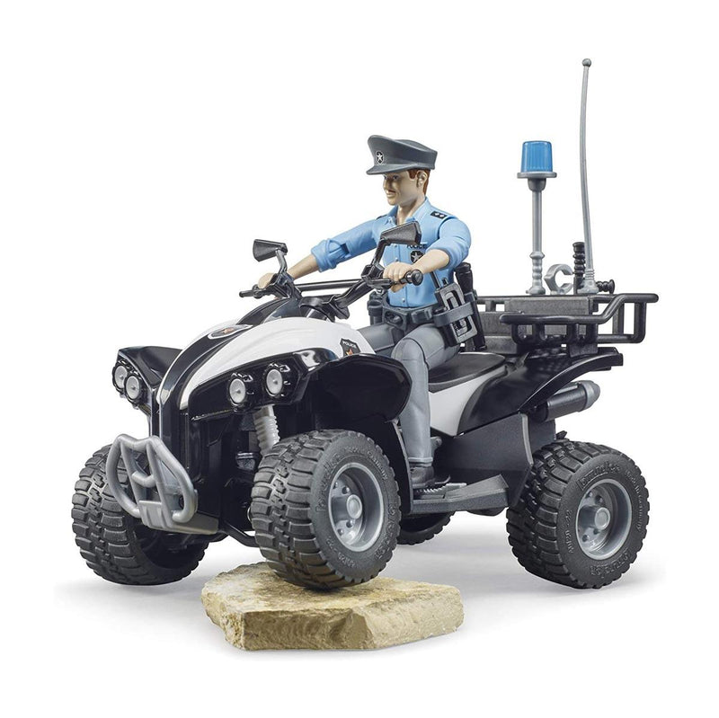 (B&D) 1/16 Police Quad with Light Skin Policeman and Accessories by Bruder - Damaged Box