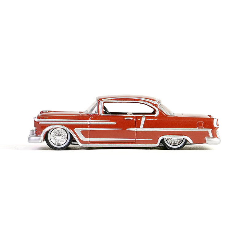 1/64 1955 Chevrolet Bel Air Lowrider, Red & Silver, California Lowriders Series 5