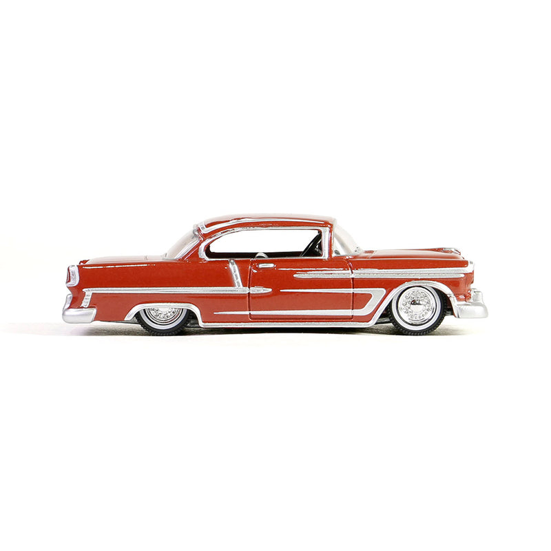 1/64 1955 Chevrolet Bel Air Lowrider, Red & Silver, California Lowriders Series 5