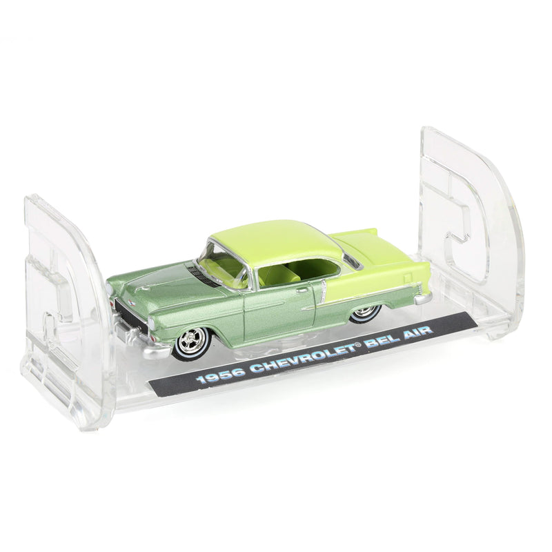 (B&D) 1/64 1956 Chevrolet Bel Air Lowrider, Crocus Yellow & Laurel Green Two-Tone, California Lowriders Series 7 - Damaged Box