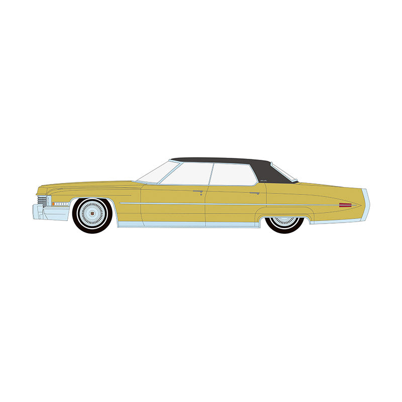 1/64 1971 Cadillac Sedan Deville Lowrider, Gold Metallic, California Lowriders Series 7