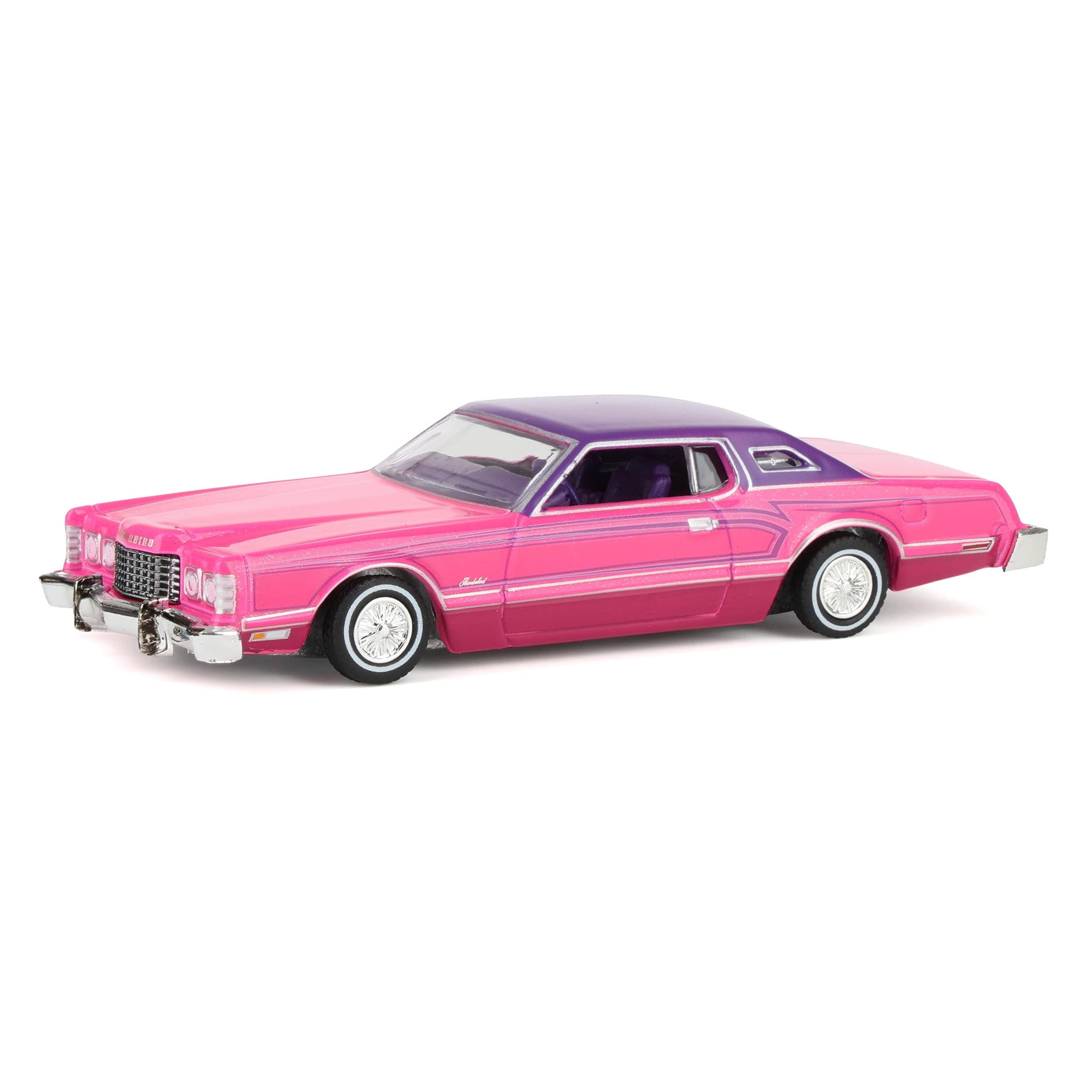 Ford - アメ車　ミニカー　LOWRIDER 1/64 1975 Ford Thunderbird Lowrider, Pink with Pinstripes